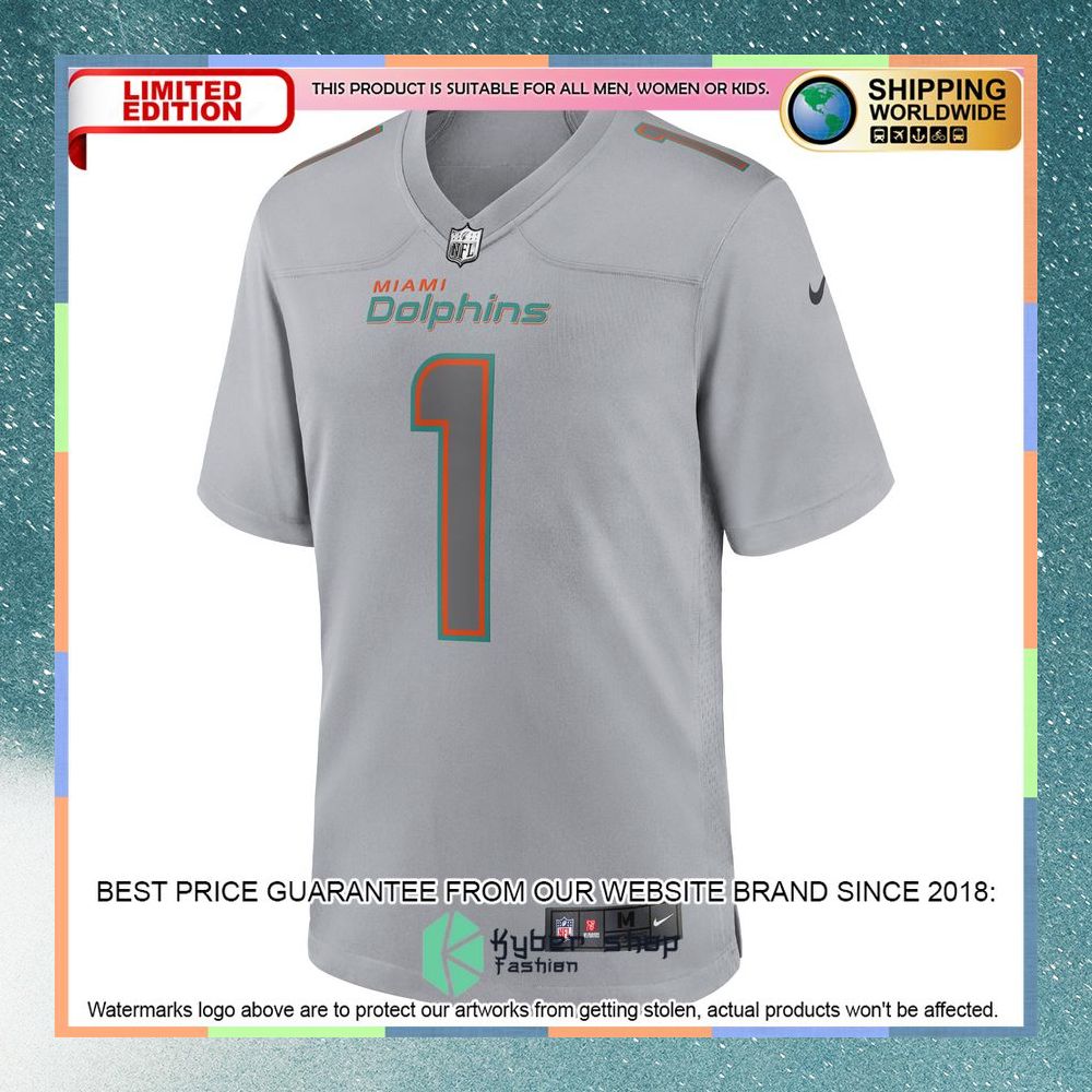 Tua Tagovailoa Miami Dolphins Atmosphere Fashion Gray Football Jersey 6 Tua Tagovailoa Miami Dolphins Atmosphere Fashion Gray Football Jersey word2