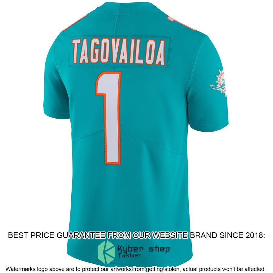 Tua Tagovailoa Miami Dolphins Vapor Aqua Football Jersey 3 Tua Tagovailoa Miami Dolphins Vapor Aqua Football Jersey word1