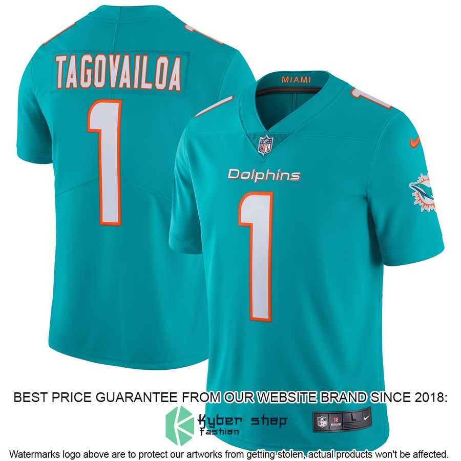 Tua Tagovailoa Miami Dolphins Vapor Aqua Football Jersey 4 Tua Tagovailoa Miami Dolphins Vapor Aqua Football Jersey word1