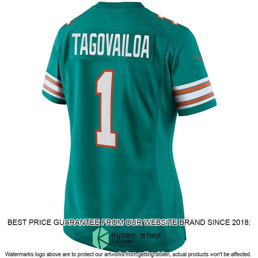 Tua Tagovailoa Miami Dolphins Women's Alternate Aqua Football Jersey 3 Tua Tagovailoa Miami Dolphins Women's Alternate Aqua Football Jersey word3