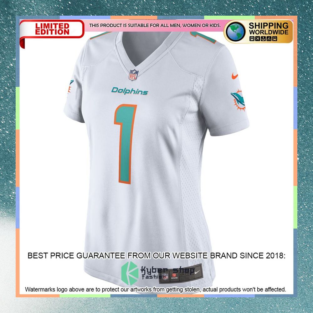 Tua Tagovailoa Miami Dolphins Women's White Football Jersey 6 Tua Tagovailoa Miami Dolphins Women's White Football Jersey word1