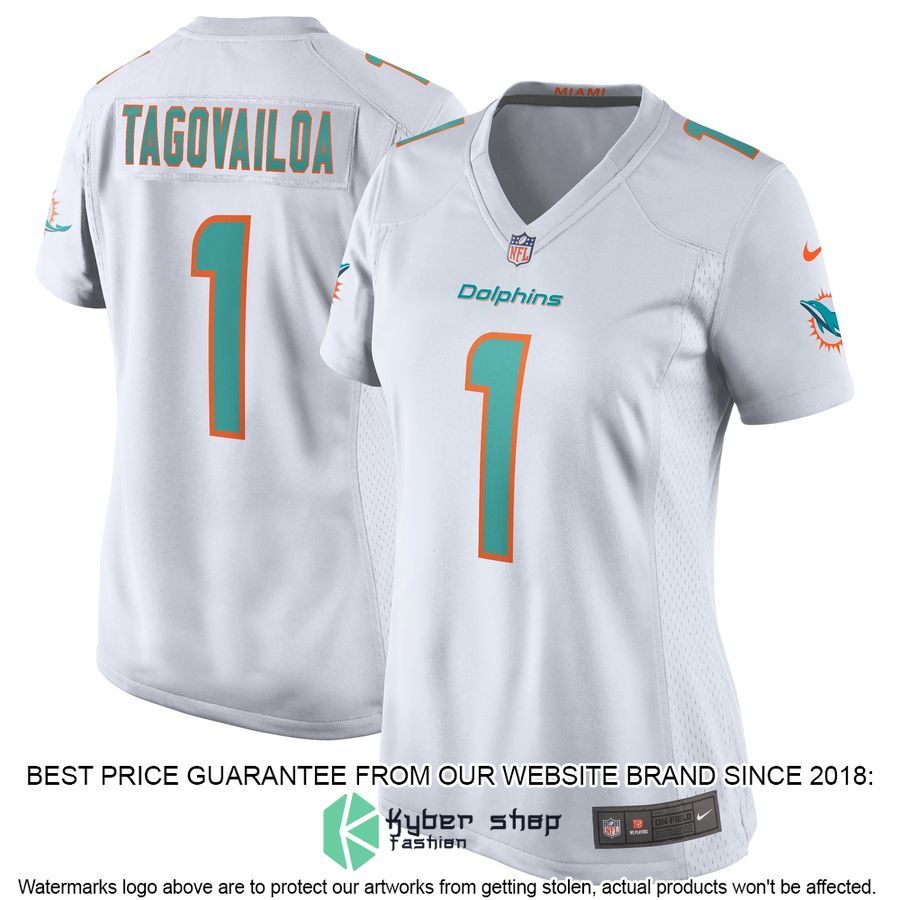 Tua Tagovailoa Miami Dolphins Women's White Football Jersey 4 Tua Tagovailoa Miami Dolphins Women's White Football Jersey word1
