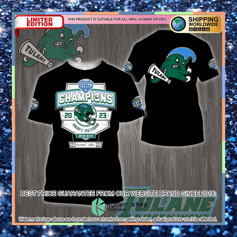 Tulane Green Wave 2023 Cotton Bowl Champions Black 3D Hoodie, Shirt 6 Tulane Green Wave 2023 Cotton Bowl Champions Black 3D Hoodie, Shirt word2