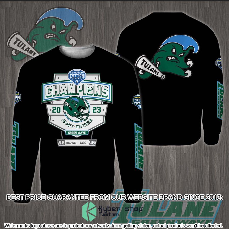 Tulane Green Wave 2023 Cotton Bowl Champions Black 3D Hoodie, Shirt 3 Tulane Green Wave 2023 Cotton Bowl Champions Black 3D Hoodie, Shirt word2