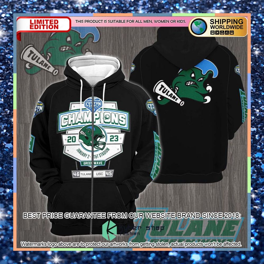 Tulane Green Wave 2023 Cotton Bowl Champions Black 3D Hoodie, Shirt 8 Tulane Green Wave 2023 Cotton Bowl Champions Black 3D Hoodie, Shirt word2