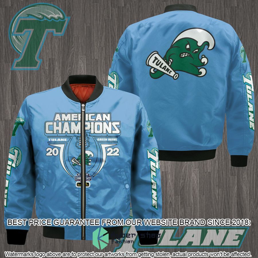 Tulane Green Wave AAC Champions Blue Bomber Jacket