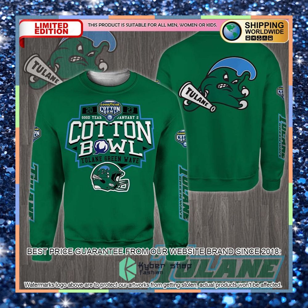 Tulane Green Wave Cotton Bowl Champions 2023 Green 3D Hoodie, Shirt 7 Tulane Green Wave Cotton Bowl Champions 2023 Green 3D Hoodie, Shirt word2