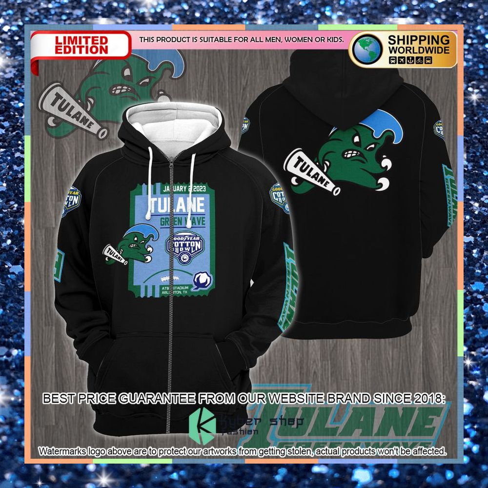 Tulane Green Wave Cotton Bowl Champions January 2023 Black 3D Hoodie, Shirt 8 Tulane Green Wave Cotton Bowl Champions January 2023 Black 3D Hoodie, Shirt word1