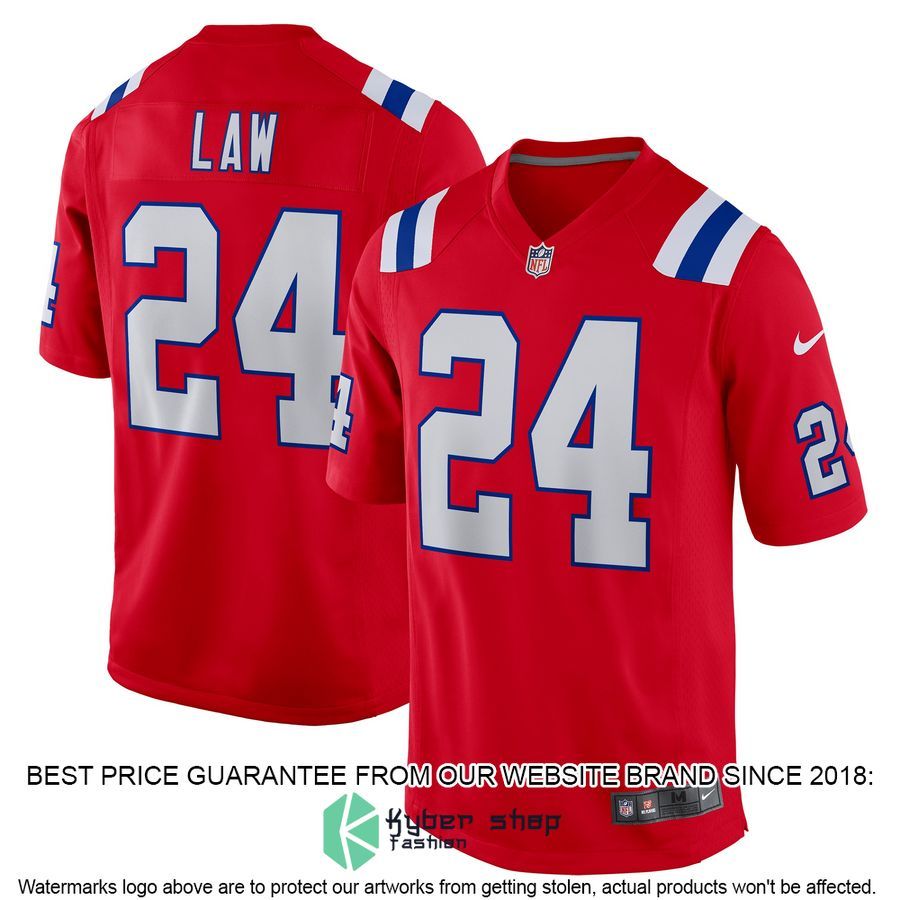 Ty Law New England Patriots Retired Alternate Red Football Jersey