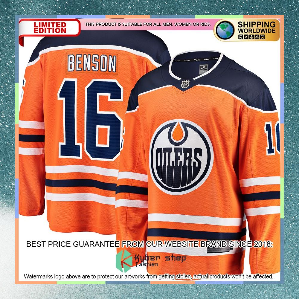 Tyler Benson Edmonton Oilers Orange Hockey Jersey 8 Tyler Benson Edmonton Oilers Orange Hockey Jersey word2