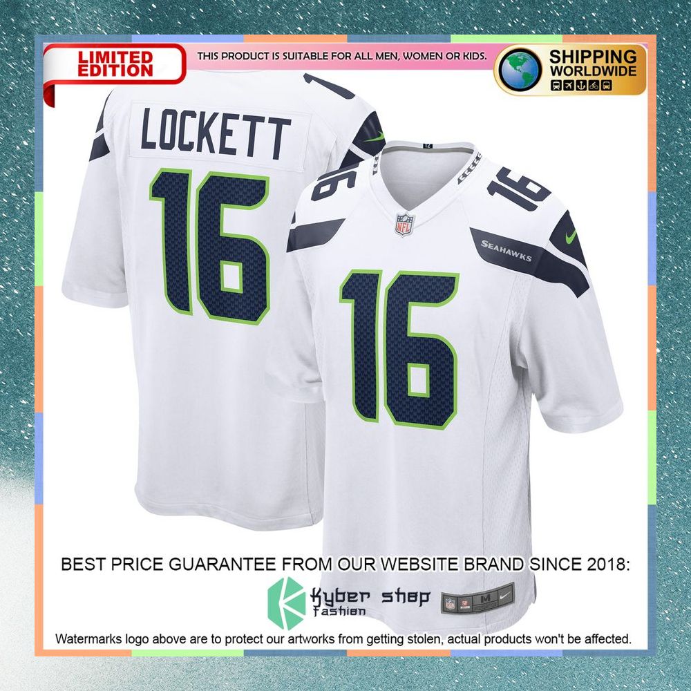 Tyler Lockett Seattle Seahawks White Football Jersey 5 Tyler Lockett Seattle Seahawks White Football Jersey word2