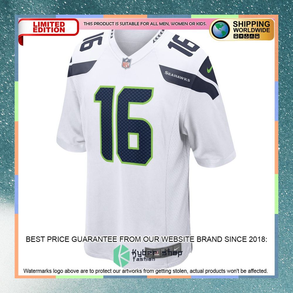 Tyler Lockett Seattle Seahawks White Football Jersey 6 Tyler Lockett Seattle Seahawks White Football Jersey word2