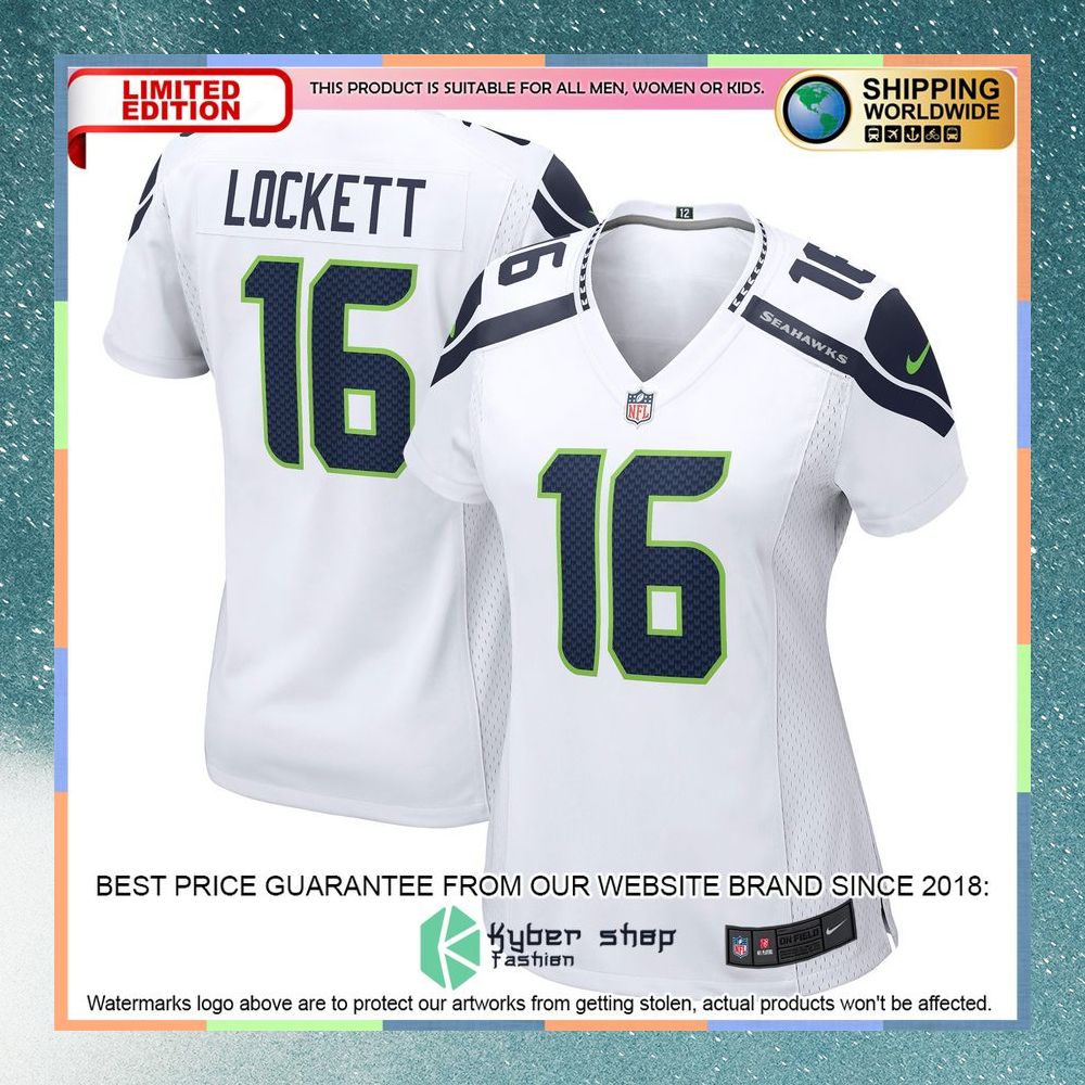 Tyler Lockett Seattle Seahawks Women's White Football Jersey 8 Tyler Lockett Seattle Seahawks Women's White Football Jersey word1