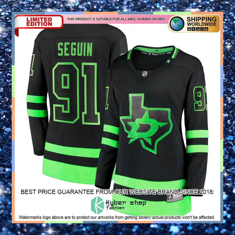 Tyler Seguin Dallas Stars Women's 2020-21 Alternate Premier Black Hockey Jersey 6 Tyler Seguin Dallas Stars Women's 2020-21 Alternate Premier Black Hockey Jersey word2