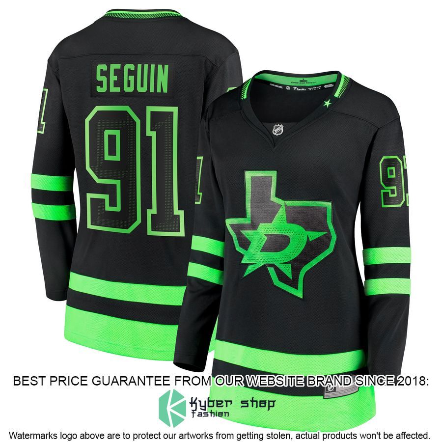 Tyler Seguin Dallas Stars Women's 2020-21 Alternate Premier Black Hockey Jersey 4 Tyler Seguin Dallas Stars Women's 2020-21 Alternate Premier Black Hockey Jersey word2