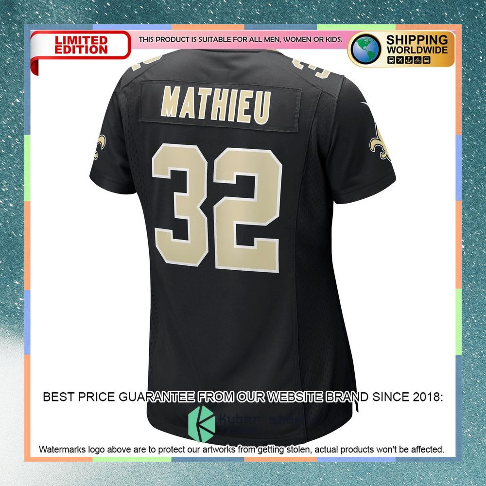 Tyrann Mathieu New Orleans Saints Women's Black Football Jersey 7 Tyrann Mathieu New Orleans Saints Women's Black Football Jersey word2