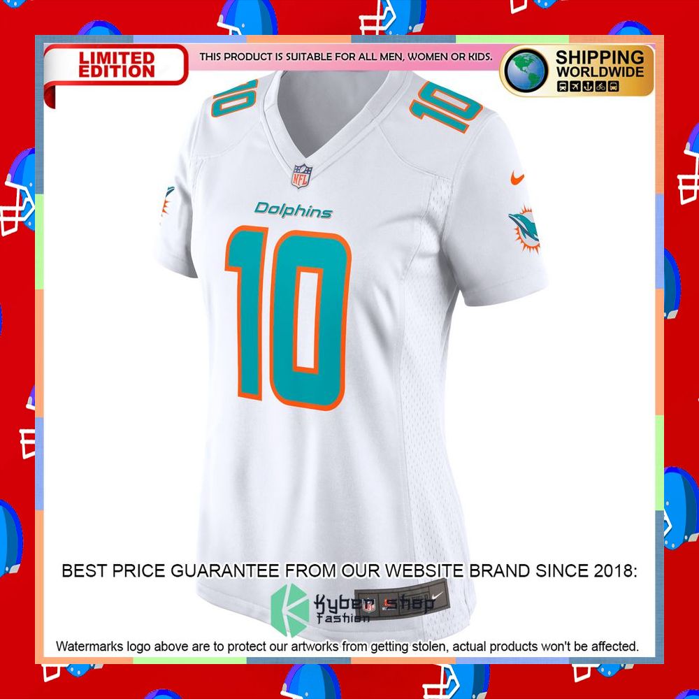 Tyreek Hill Miami Dolphins Women's White Football Jersey 7 Tyreek Hill Miami Dolphins Women's White Football Jersey word1