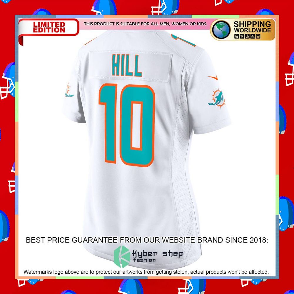 Tyreek Hill Miami Dolphins Women's White Football Jersey 8 Tyreek Hill Miami Dolphins Women's White Football Jersey word1