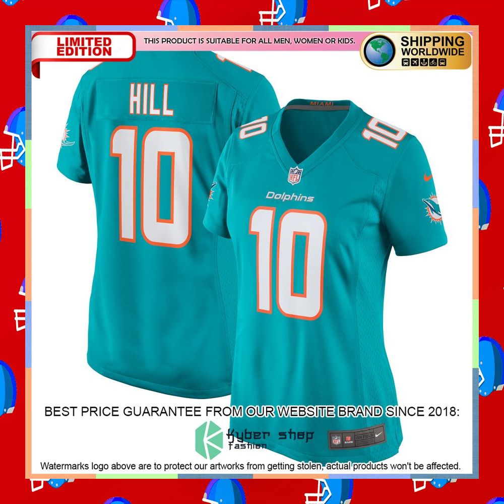 Tyreek Hill Miami Dolphins Women's White Football Jersey 10 Tyreek Hill Miami Dolphins Women's White Football Jersey word1