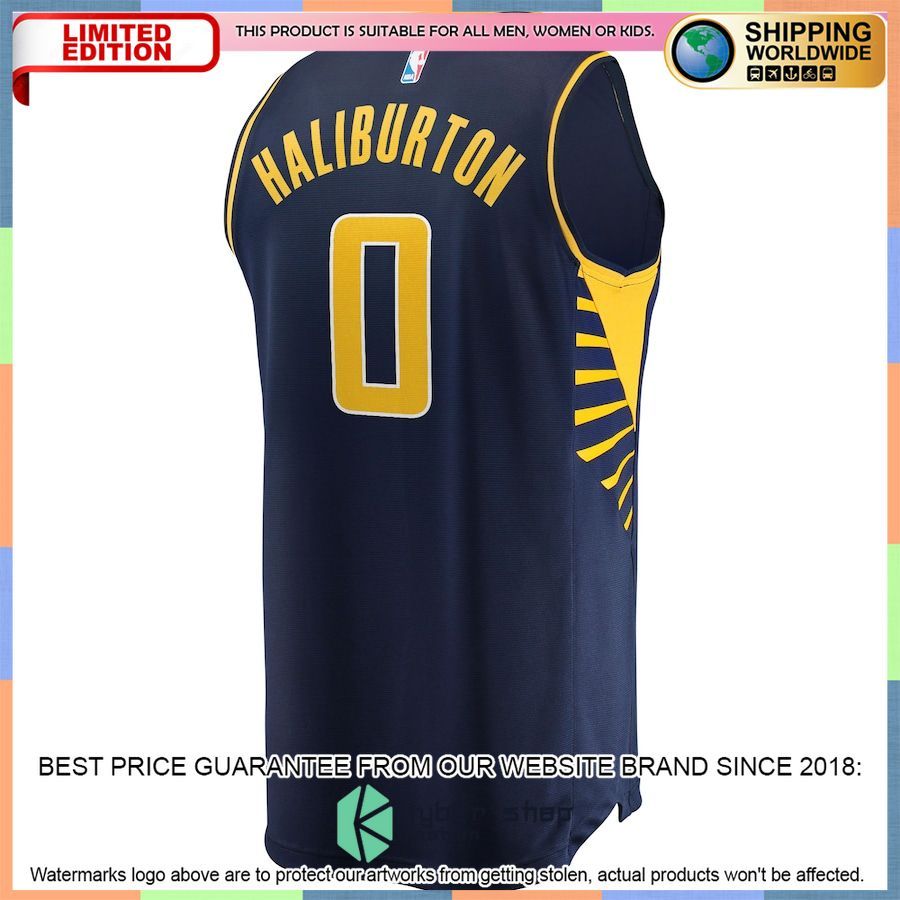 Tyrese Haliburton Indiana Pacers 2021-22 Navy Basketball Jersey 3 Tyrese Haliburton Indiana Pacers 2021-22 Navy Basketball Jersey word1