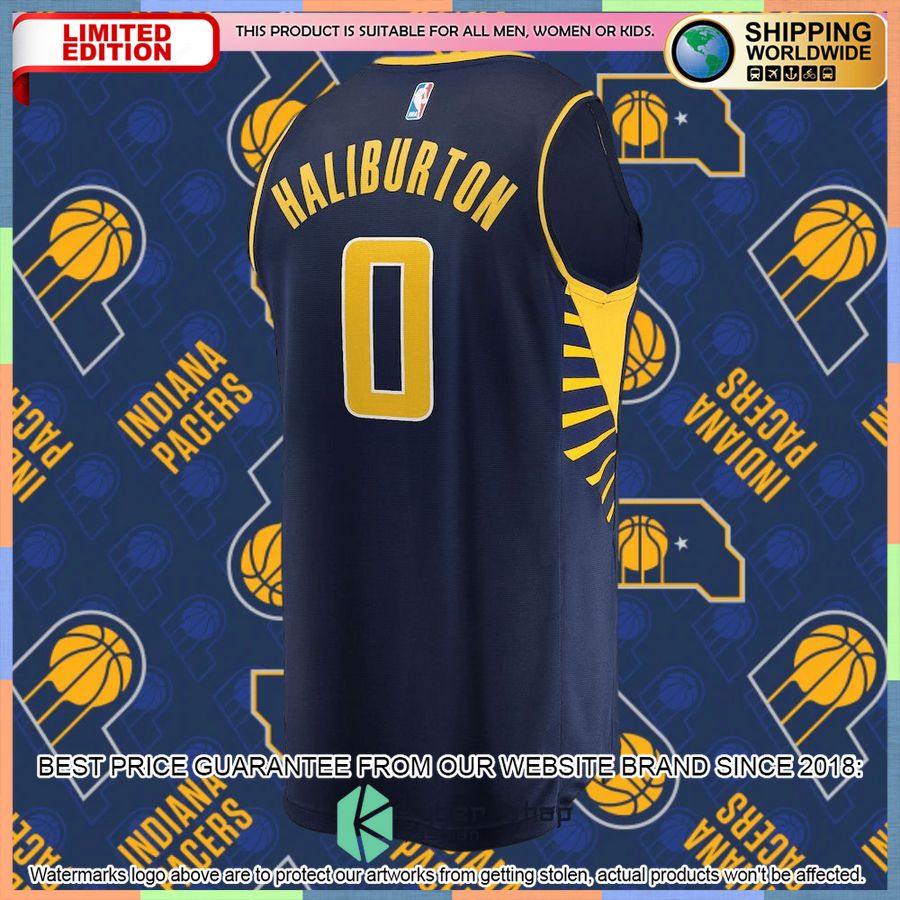Tyrese Haliburton Indiana Pacers 2021-22 Navy Basketball Jersey 6 Tyrese Haliburton Indiana Pacers 2021-22 Navy Basketball Jersey word1