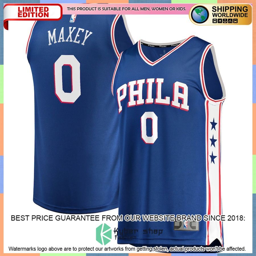Tyrese Maxey Philadelphia 76ers 2020-21 Royal Basketball Jersey