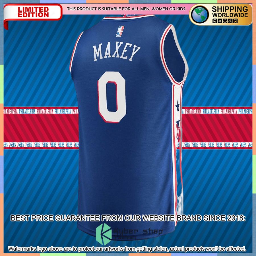 Tyrese Maxey Philadelphia 76ers 2020-21 Royal Basketball Jersey 6 Tyrese Maxey Philadelphia 76ers 2020-21 Royal Basketball Jersey word3