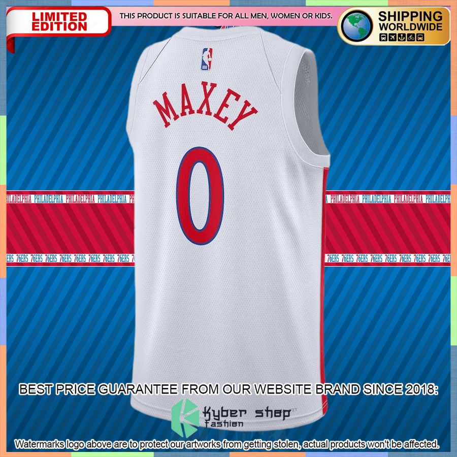 Tyrese Maxey Philadelphia 76ers Nike 2022-23 White Basketball Jersey 6 Tyrese Maxey Philadelphia 76ers Nike 2022-23 White Basketball Jersey word2