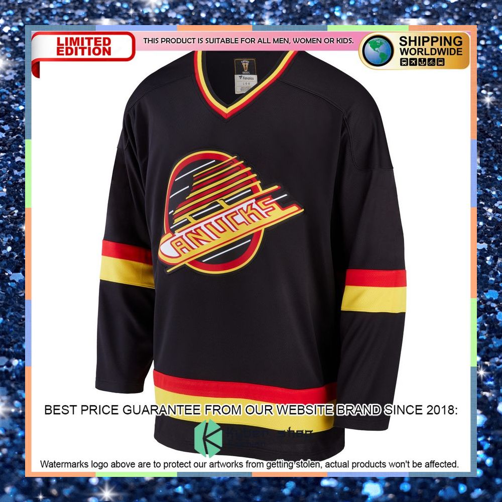 Vancouver Canucks Premier Heritage Black Hockey Jersey 6 Vancouver Canucks Premier Heritage Black Hockey Jersey word3