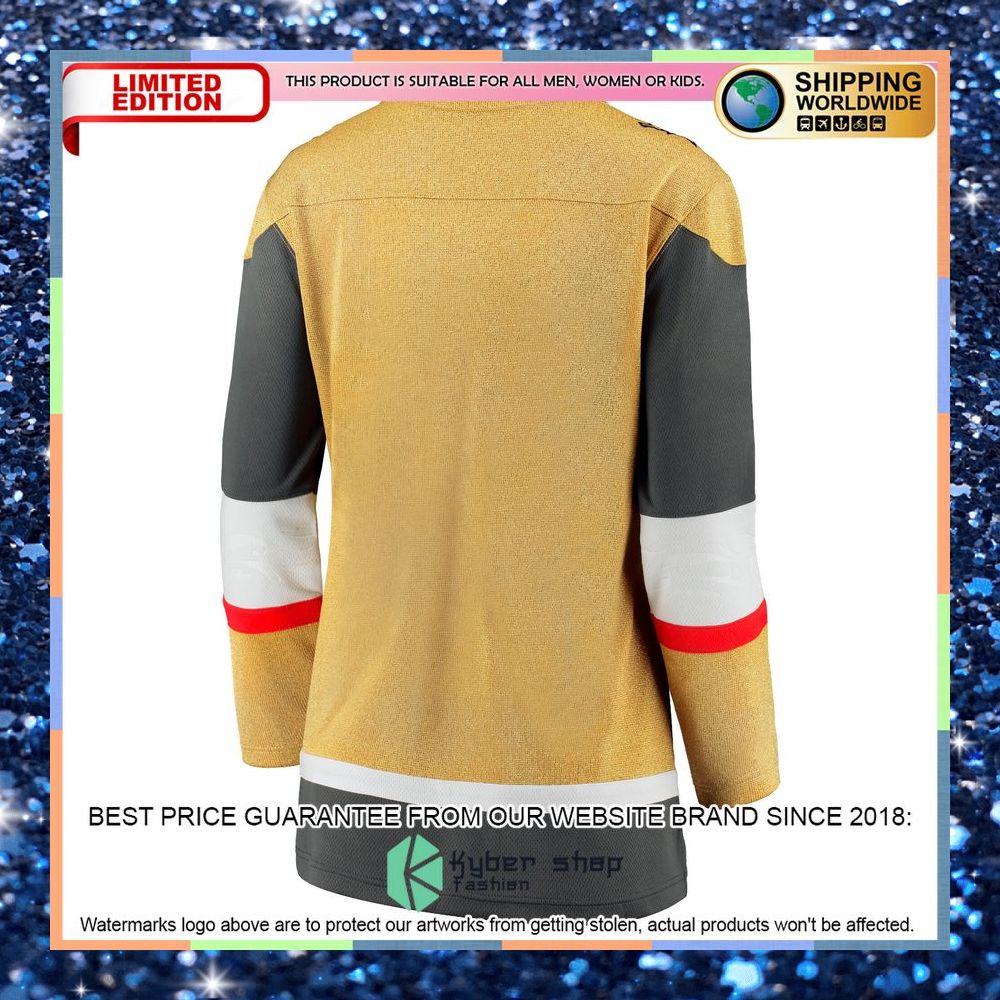 Vegas Golden Knights Women's 2020-21 Alternate Premier Gold Hockey Jersey 7 Vegas Golden Knights Women's 2020-21 Alternate Premier Gold Hockey Jersey word2