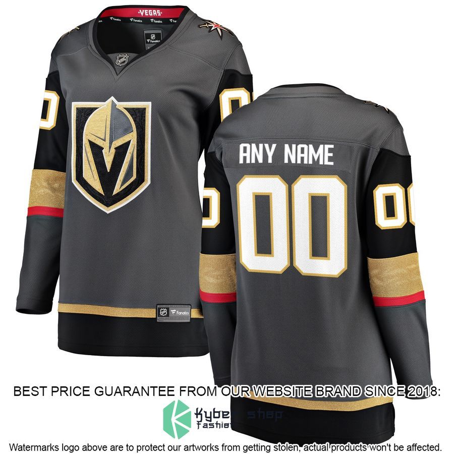 Vegas Golden Knights Women's Home Custom Black Hockey Jersey