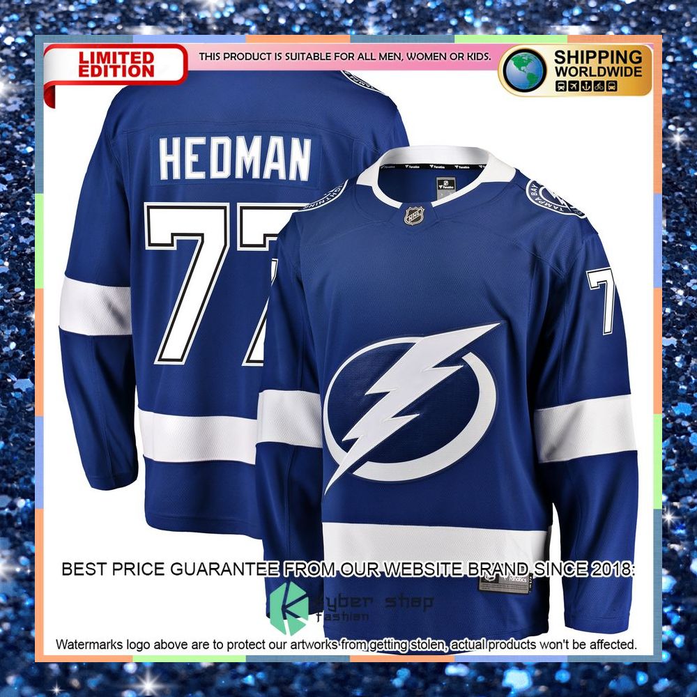 Victor Hedman Tampa Bay Lightning Home Premier Blue Hockey Jersey 5 Victor Hedman Tampa Bay Lightning Home Premier Blue Hockey Jersey word1