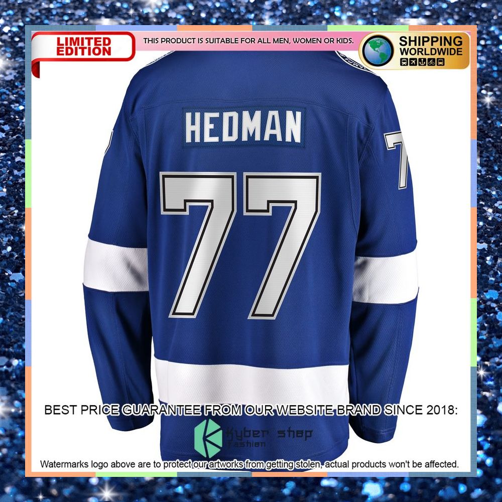 Victor Hedman Tampa Bay Lightning Home Premier Blue Hockey Jersey 7 Victor Hedman Tampa Bay Lightning Home Premier Blue Hockey Jersey word1