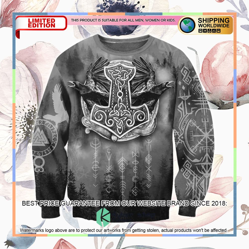 Viking Hammer Mjolnir Raven Forest Hooded Cloak 23 Viking Hammer Mjolnir Raven Forest Hooded Cloak word1