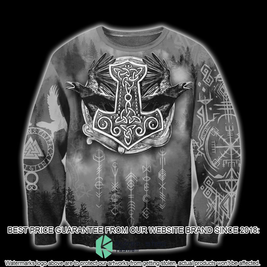 Viking Hammer Mjolnir Raven Forest Hooded Cloak 10 Viking Hammer Mjolnir Raven Forest Hooded Cloak word1