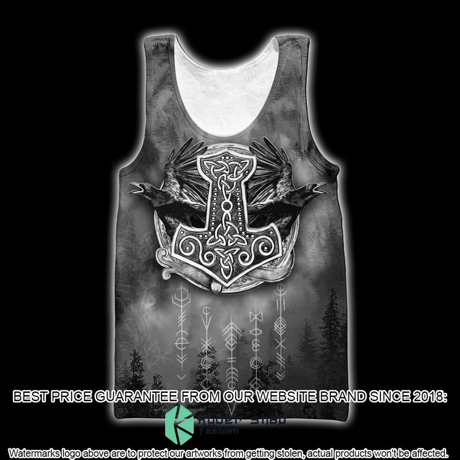 Viking Hammer Mjolnir Raven Forest Hooded Cloak 11 Viking Hammer Mjolnir Raven Forest Hooded Cloak word1
