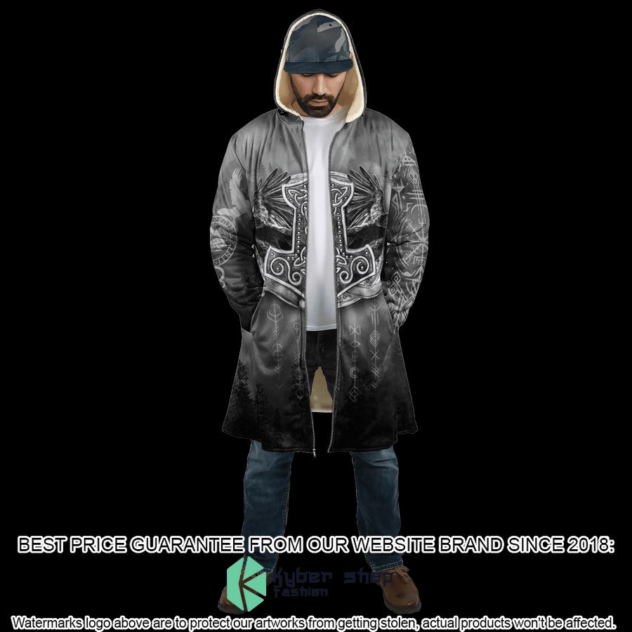 Viking Hammer Mjolnir Raven Forest Hooded Cloak 3 Viking Hammer Mjolnir Raven Forest Hooded Cloak word1