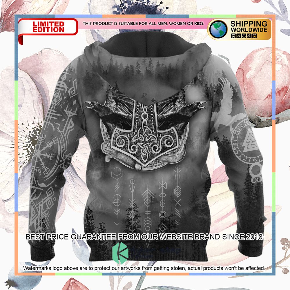 Viking Hammer Mjolnir Raven Forest Hooded Cloak 19 Viking Hammer Mjolnir Raven Forest Hooded Cloak word1