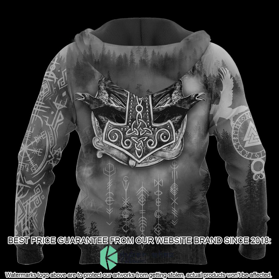 Viking Hammer Mjolnir Raven Forest Hooded Cloak 6 Viking Hammer Mjolnir Raven Forest Hooded Cloak word1