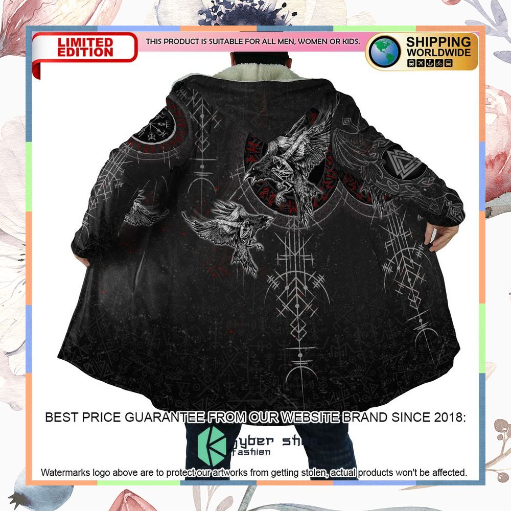 Viking Huginn and Muninn Raven Hooded Cloak 9 Viking Huginn and Muninn Raven Hooded Cloak word3