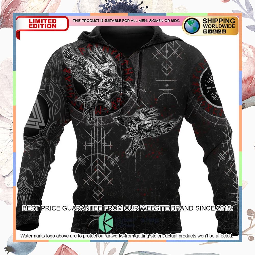 Viking Huginn and Muninn Raven Hooded Cloak 10 Viking Huginn and Muninn Raven Hooded Cloak word3