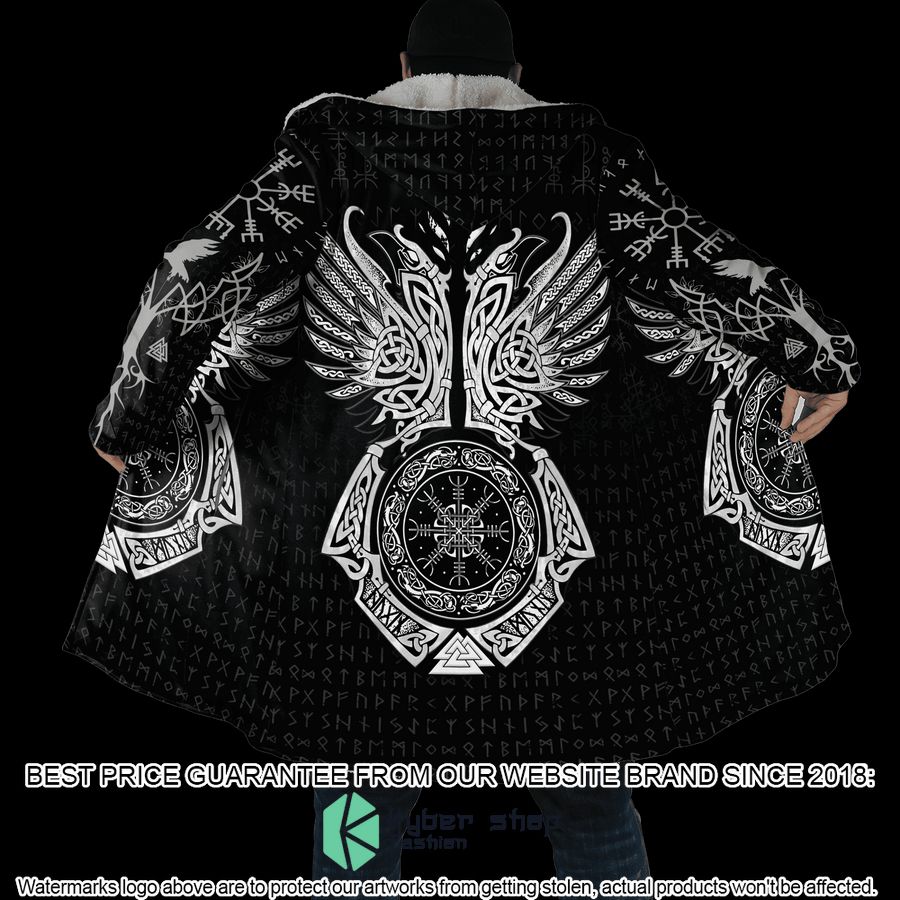Viking Raven Of Odin Tattoo Hooded Cloak word2
