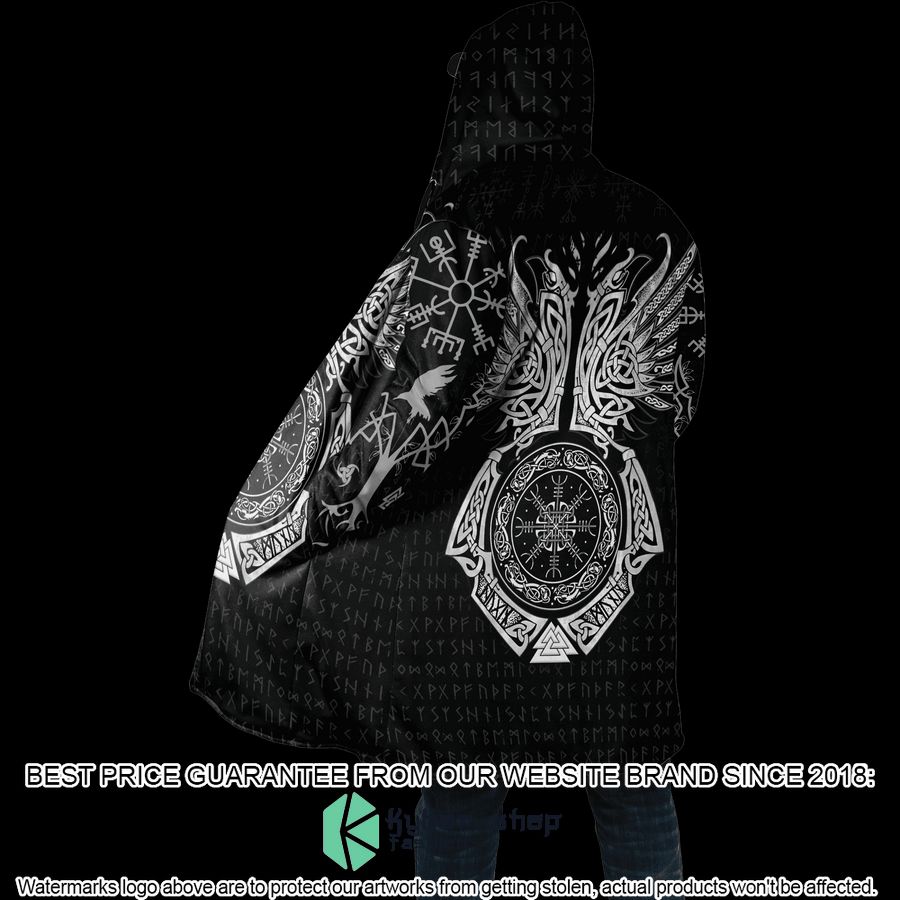 Viking Raven Of Odin Tattoo Hooded Cloak 4 Viking Raven Of Odin Tattoo Hooded Cloak word1