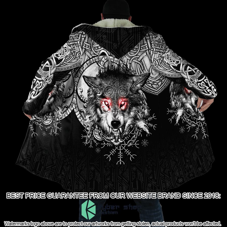 Viking Wolf Tattoo Red Eyes Hooded Cloak