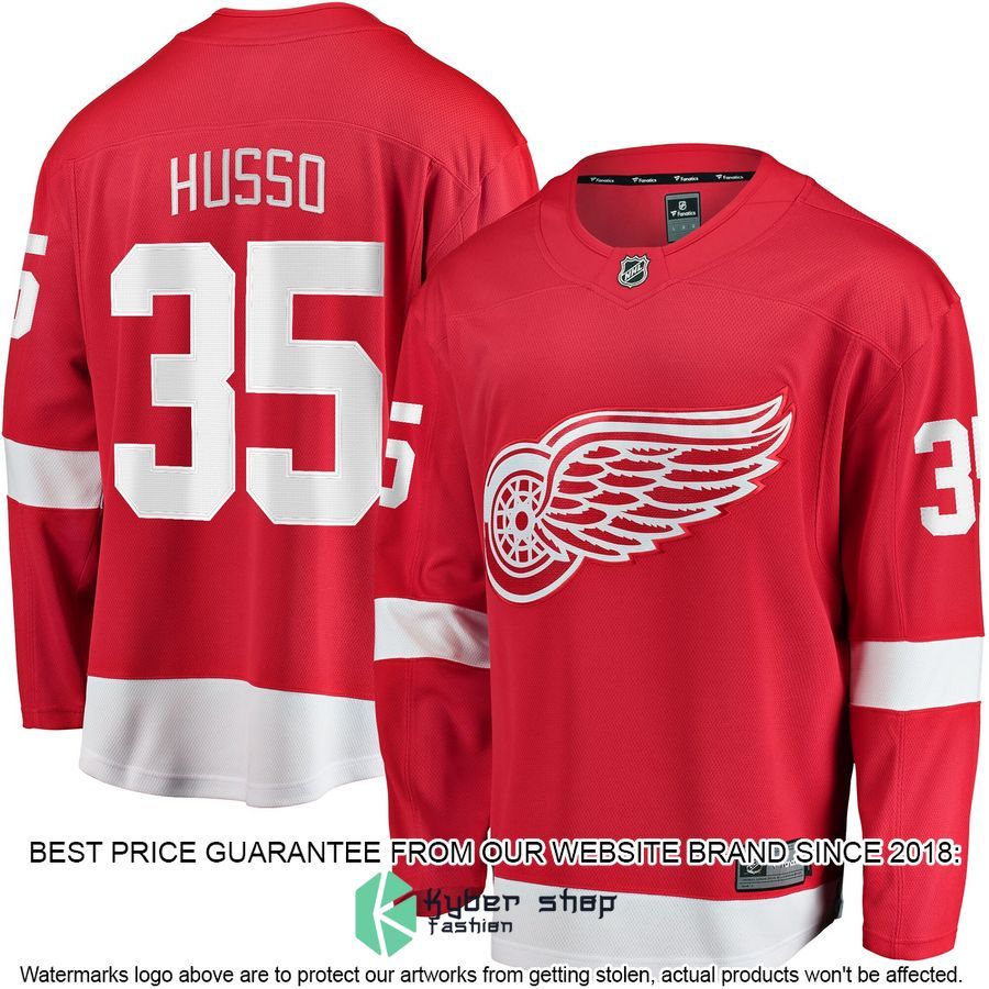 Ville Husso Detroit Red Wings Home Red Hockey Jersey