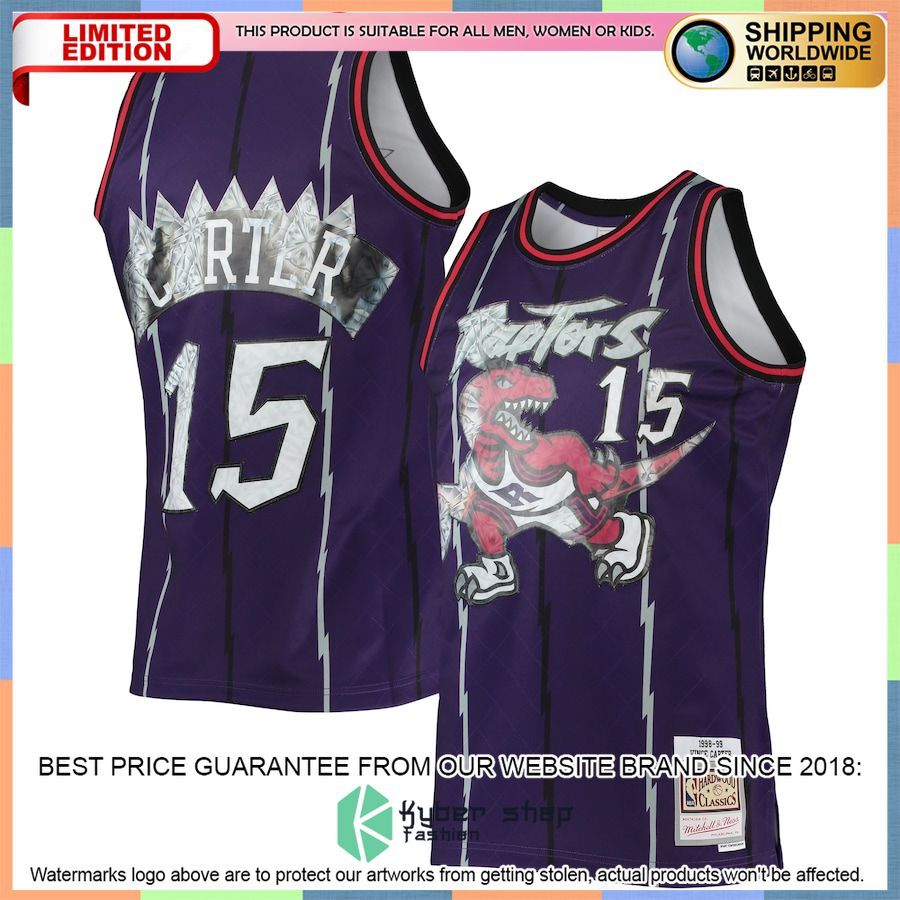 Vince Carter Toronto Raptors Mitchell & Ness 1996-97 Hardwood Classics NBA 75th Anniversary Diamond Purple Basketball Jersey