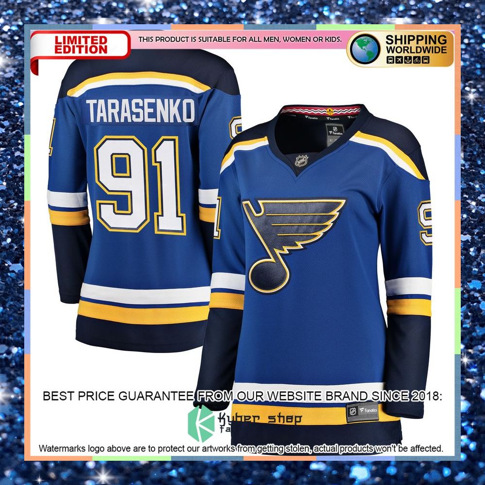 Vladimir Tarasenko St. Louis Blues Women's Home Royal Hockey Jersey 8 Vladimir Tarasenko St. Louis Blues Women's Home Royal Hockey Jersey word1