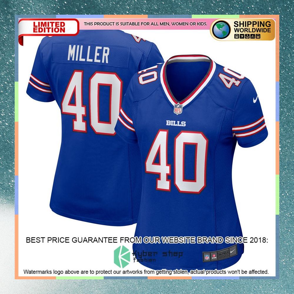 Von Miller Buffalo Bills Women's Royal Football Jersey 5 Von Miller Buffalo Bills Women's Royal Football Jersey word3