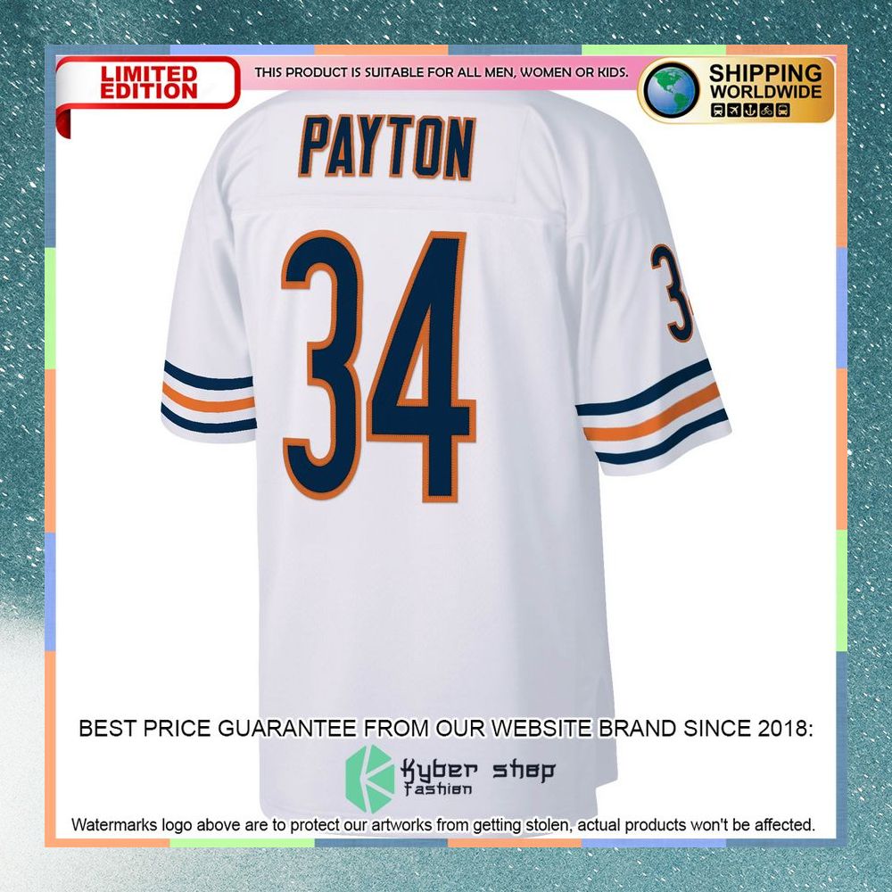 Walter Payton Chicago Bears Mitchell & Ness Legacy Replica White Football Jersey 7 Walter Payton Chicago Bears Mitchell & Ness Legacy Replica White Football Jersey word3