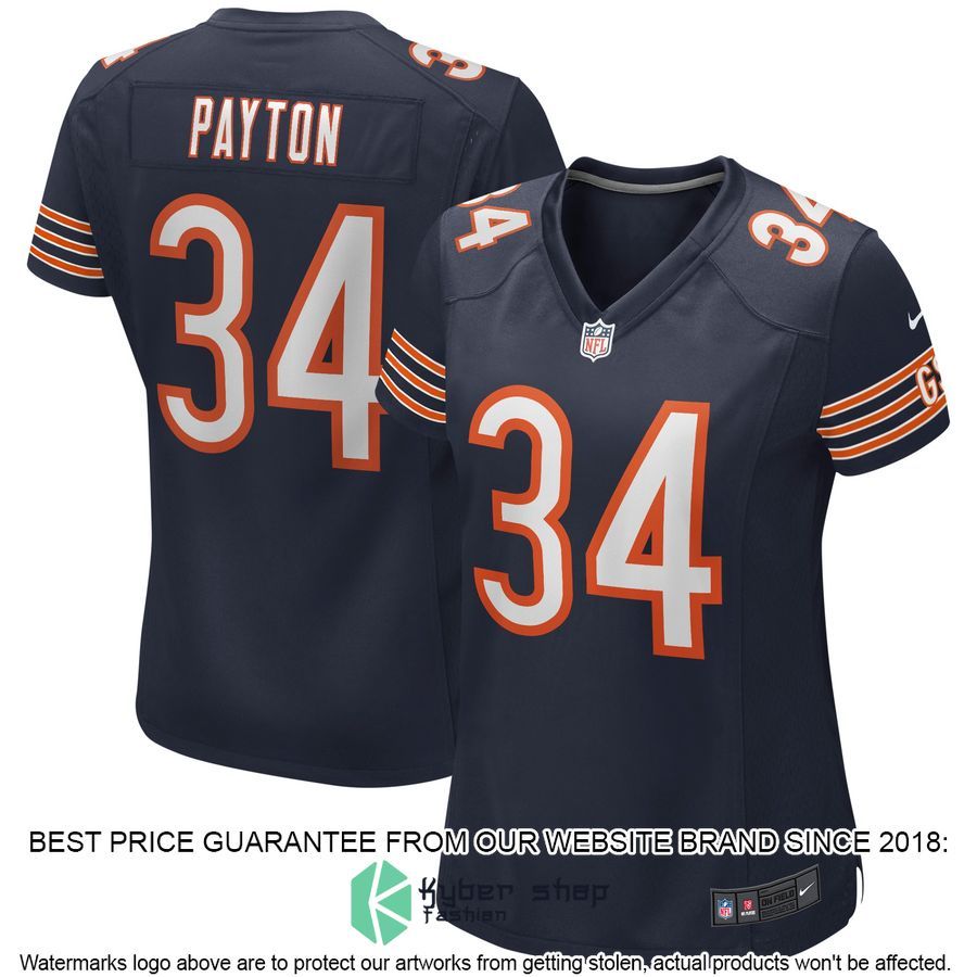 Walter Payton Chicago Bears Women's Football Retired Navy Football Jersey